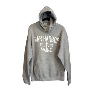 Bar Harbor Maine Hoodie Adult L Gray Sweatshirt Crew Neck Pullover Fleece Gildan